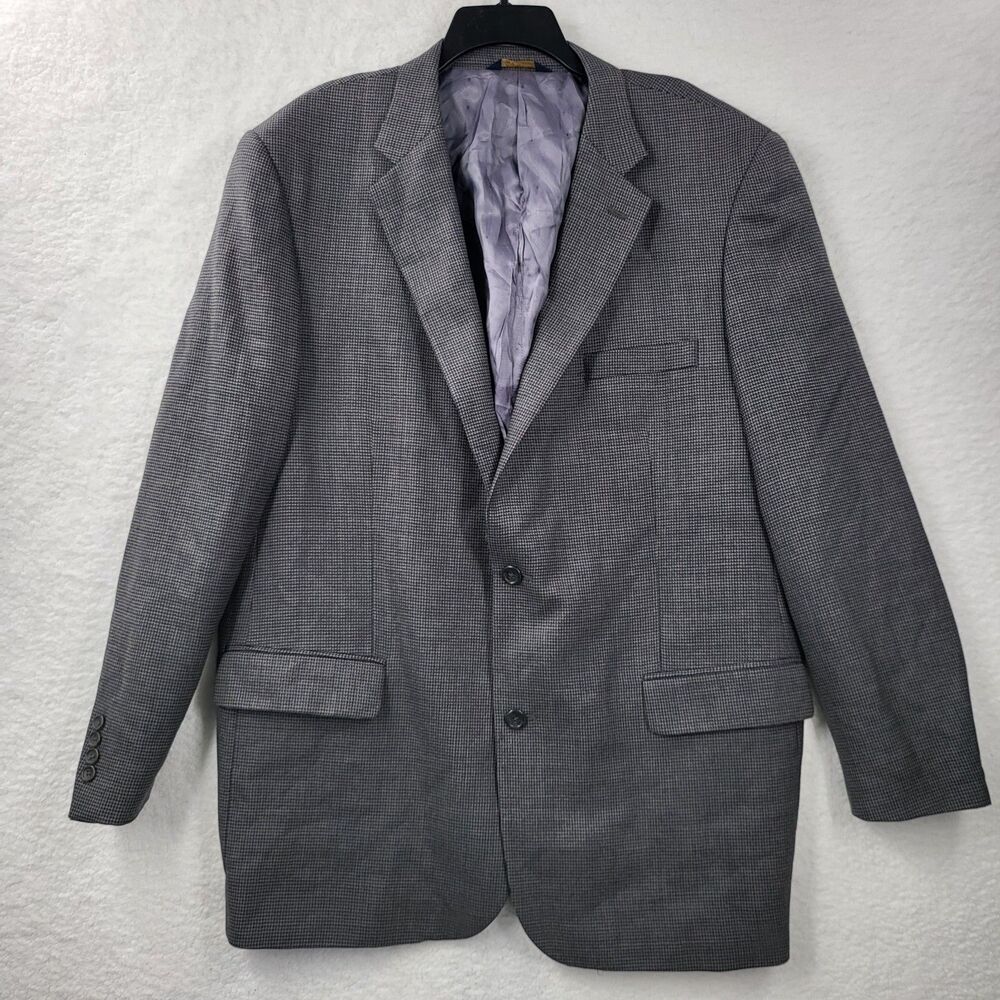 🩵JOSEPH & FEISS GOLD mens 48L brown tweed 100% wool double button jacket blazer